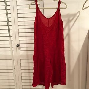 Red Linen “Mid Lenght” Jumpsuit